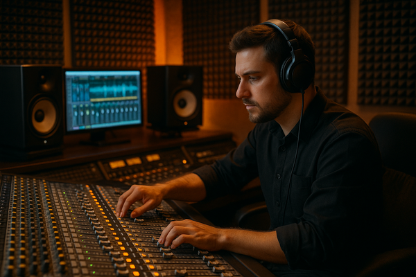 SOUND ENGINEER WORKING